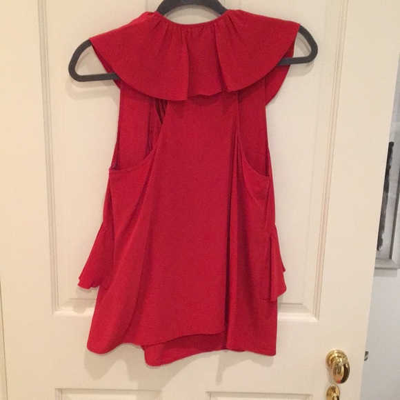 Ali Ro Ruffles Red Top - Picture 3 of 8